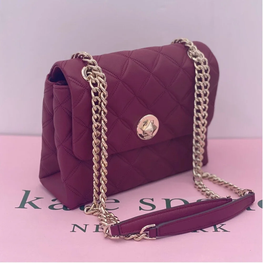 Kate Spade Natalia Quilted Leather Small Flap Crossbody Shoulder Bag